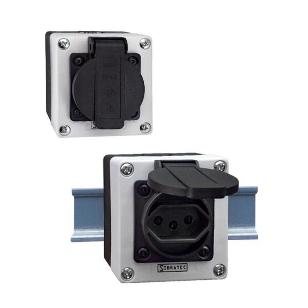 Kit 43 Tomada Sibratec Sobrepor 2p+t 20a Tril Din