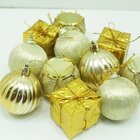 Kit 44 Pçs Tubo Natalino Enfeite Árvore De Natal Dourado 5cm