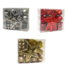 Kit 44 Peças Enfeite Natal Estrela Bolinhas Cordão Pérolas Do