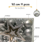 Kit 44 Peças Enfeites Natalinos Variados P/ Árvore De Natal P