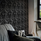 Kit 44 Placas 3d Pvc Preto Decoração Revestimento Premium De