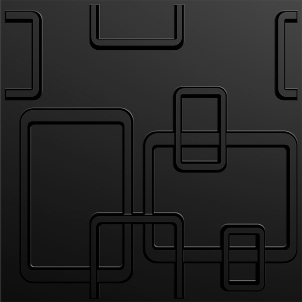 Kit 44 Placas 3d Pvc Preto Decoração Revestimento Premium De