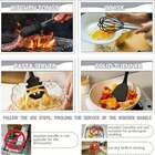 Kit 44 Utenslios De Cozinha Silicone E Madeira Antiaderente M