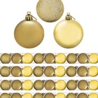 Kit 45 Bolas De Natal Mista Gliter, Fosca E Brilho Dourada 6c