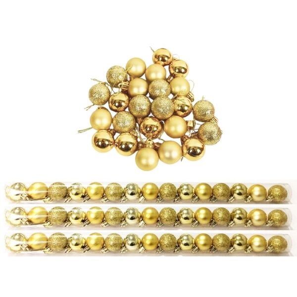 Kit 45 Mini Bolas Natal Dourada Glitter, Fosca, Lisa 3cm - Ma