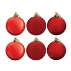 Kit 48 Bolas De Natal Mista Fosca, Lisa E Glitter Vermelha 5c