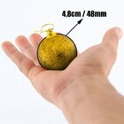 Kit 48 Bolas Enfeite Árvore Natal Dourada Glitter 4,8cm