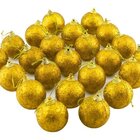 Kit 48 Bolas Enfeite Árvore Natal Dourada Glitter 4,8cm