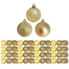Kit 48 Bolas Natal Mista Gliter, Fosca E Lisa Dourada 5cm - M