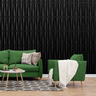 Kit 48 Placas 3d Pvc Preto Decoração Revestimento Premium De