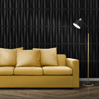 Kit 48 Placas 3d Pvc Preto Decoração Revestimento Premium De