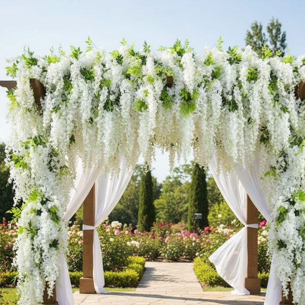 Kit 48 Plantas Trepadeira Wisteria Glicínia Artificiais Rosa