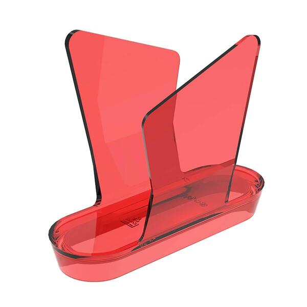 Kit 48 Porta Guardanapos Vermelho Transparente De Mesa Plásti