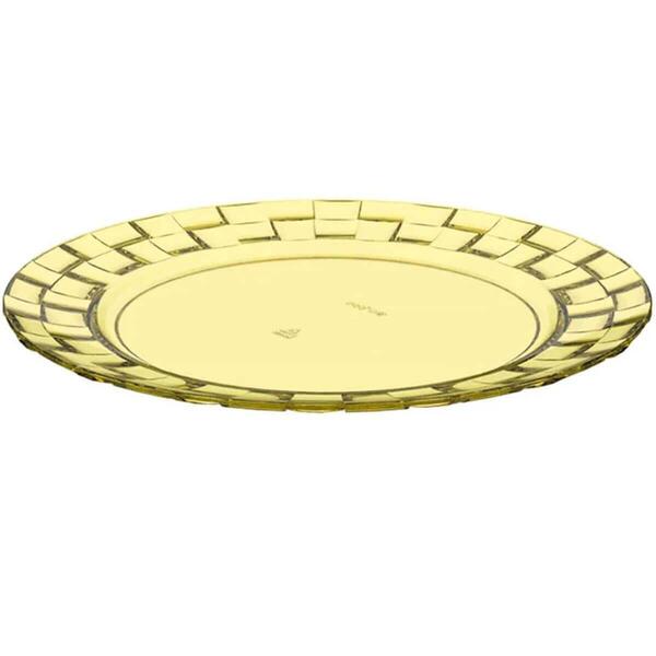 Kit 48 Pratos Para Restaurantes Eventos 19cm Plástico Amarelo