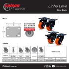 Kit 48 Rodízios Linha Black Placa 50mm Com Freio Laranja - Co