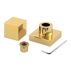 Kit 4 Acabamento Para Banheiro Quadrado Dourado Brilhante Reg