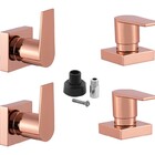 Kit 4 Acabamento Para Chuveiro Alavanca Quadrado Rose Gold Br
