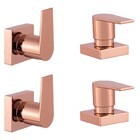 Kit 4 Acabamento Para Registro Quadrado Alavanca Rose Gold Br