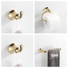 Kit 4 Acessórios Dourado Brilhante Para Banheiro Lavabo
