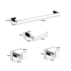 Kit 4 Acessórios Para Banheiro Em Aço Inoxidável Polido Brilh