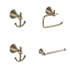 Kit 4 Acessórios Para Banheiro Lavabo Bronze Antigo Retro