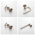 Kit 4 Acessórios Para Banheiro Lavabo Bronze Antigo Retro