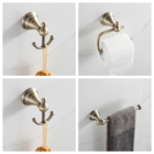 Kit 4 Acessórios Para Banheiro Lavabo Bronze Antigo Retro