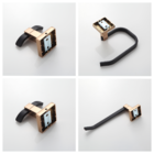 Kit 4 Acessórios Para Banheiro Lavabo Rose Com Preto