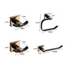 Kit 4 Acessórios Para Banheiro Lavabo Rose Com Preto