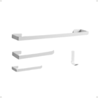 Kit 4 Acessórios Para Banheiro Line Cor Branco Parafusados