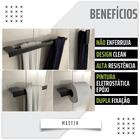 Kit 4 Acessórios Para Banheiro Preto Master Toalheiro Duplo