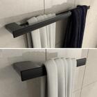 Kit 4 Acessórios Para Banheiro Preto Master Toalheiro Duplo