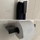 Kit 4 Acessórios Para Banheiro Preto Master Toalheiro Duplo