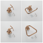 Kit 4 Acessórios Rose Brilhante Para Banheiro Lavabo