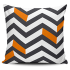 Kit 4 Almofada Estampa Geometrica Laranja E Cinza 45x45cm