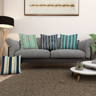 Kit 4 Almofadas 40cm X 40cm Estampada Listras Azul Zíper Invi