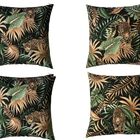 Kit 4 Almofadas Cheias Belize Impermeável Onça Fundo Preto 45