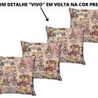 Kit 4 Almofadas Cheias Belize Impermeável Paris Fundo Rosa 45