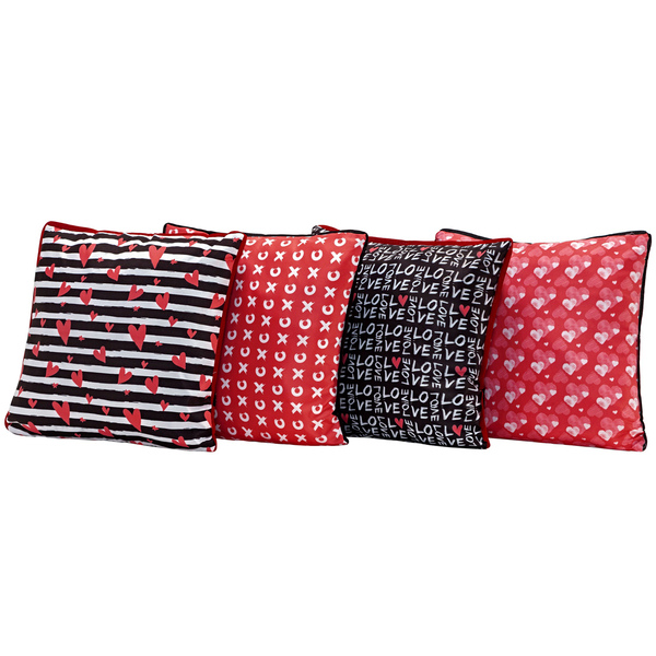 Kit 4 Almofadas Cheias Decorativas Innovative Love Vermelho/p