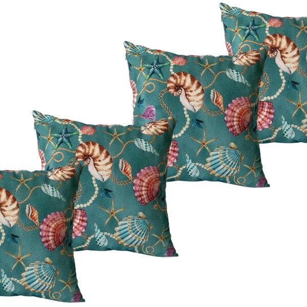 Kit 4 Almofadas Cheias Estampa Digital 100% Algodão Fundo Do