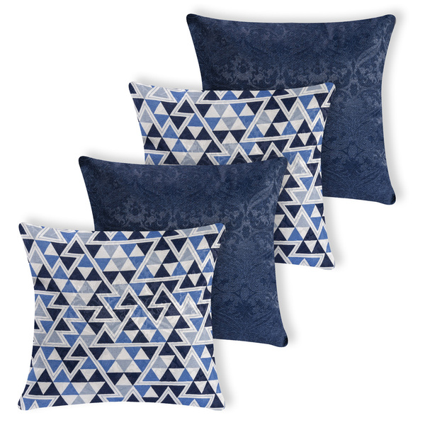 Kit 4 Almofadas Cheias Jacquard Manchester (silicone) - 1103