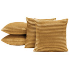 Kit 4 Almofadas Cheias Napoli 45x45 Manta Canelada - Mostarda