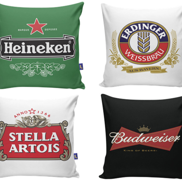 Kit 4 Almofadas Decorativas 40x40 Com Enchimento Cervejas