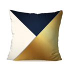 Kit 4 Almofadas Decorativas Azul Com Dourado