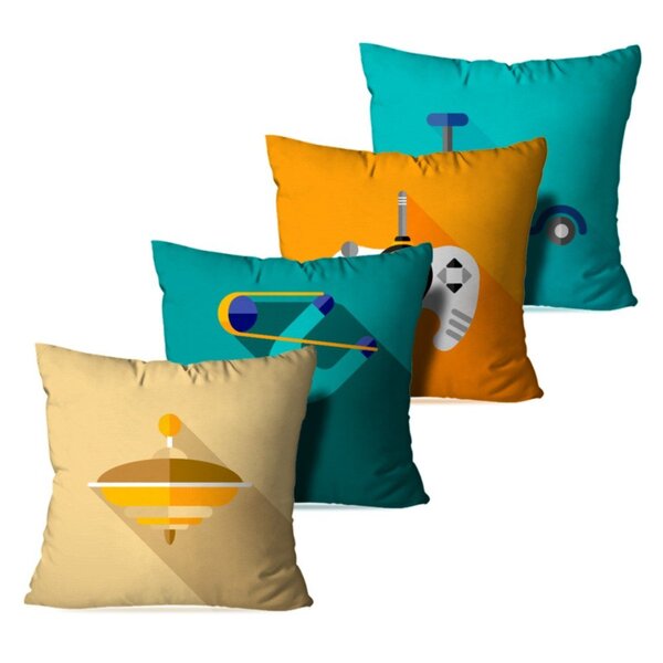 Kit 4 Almofadas Decorativas Brinquedos