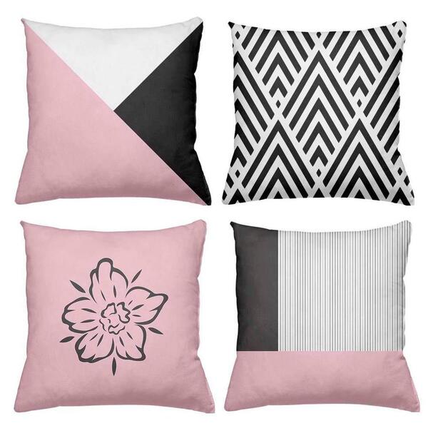 Kit 4 Almofadas Decorativas Cheias 40x40cm Flower Special