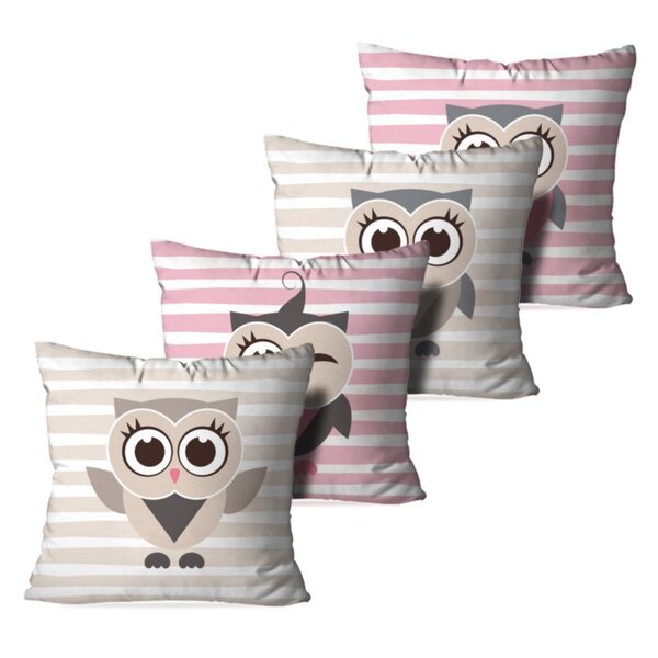 Kit 4 Almofadas Decorativas Corujas