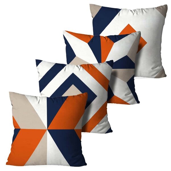 Kit 4 Almofadas Decorativas Duo Geométrico