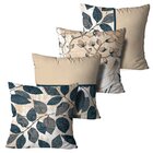 Kit 4 Almofadas Decorativas Folhas