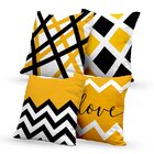 Kit 4 Almofadas Decorativas Geométricas Love - 45x45 Cm